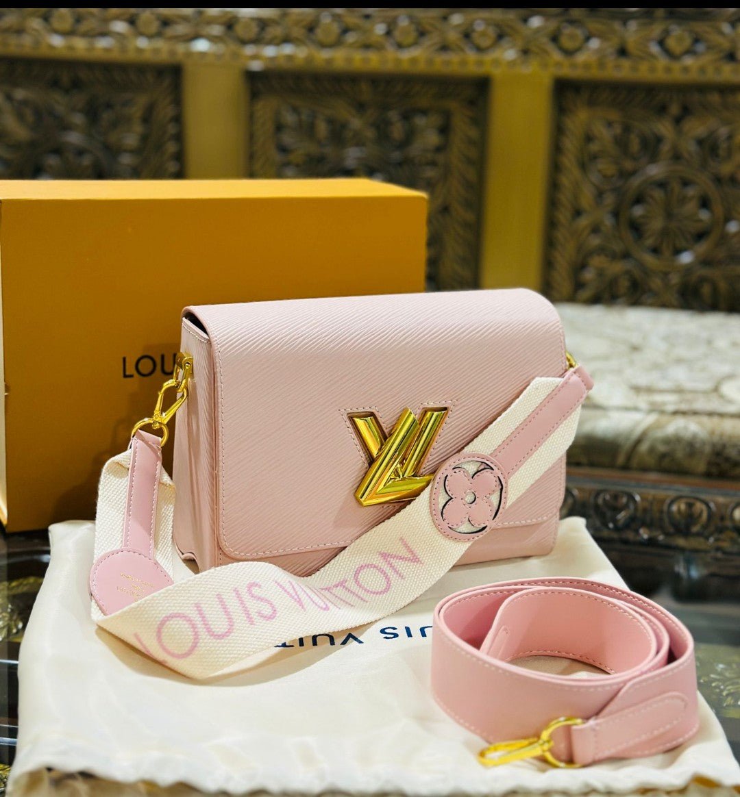 Louis Vuitton New Logo Edition Women's Crossbody Bag with Stylish Long Chain (Pink 4) | AlmaBagz