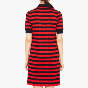 Gucci Striped Cotton Knit Polo Dress | AlmaBagz
