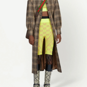 Gucci Neon Yellow Interlocking G Jacquard Cycling Shorts Size S (UK 8) RRP £466 | AlmaBagz
