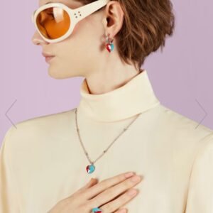 Gucci Interlocking G Heart Lightning Charm Earrings | AlmaBagz