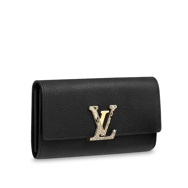 Louis Vuitton capucines wallet taurillon black | AlmaBagz