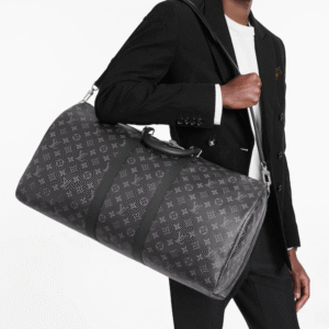 Louis Vuitton Keepall 55 Bandouliere Duffel Bag Monogram Eclipse Canvas | AlmaBagz