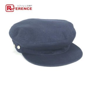 HERMES Casquette cotton Navy Kabul Serie Button Newsboy 57 Women 57 Used | AlmaBagz