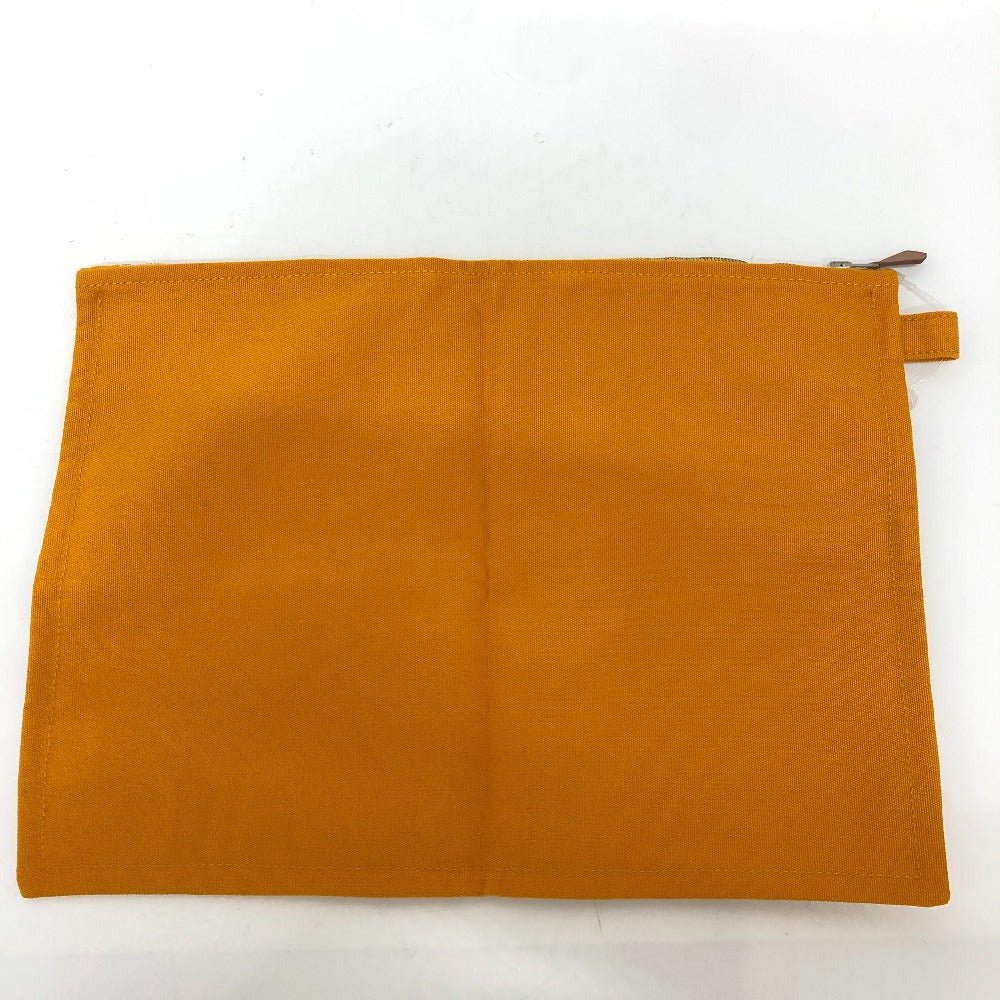 HERMES Pouch canvas Orange logo Women Used | AlmaBagz
