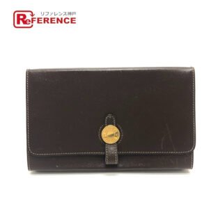 HERMES Pouch Box scarf Brown Dogon Series Box Women Used | AlmaBagz