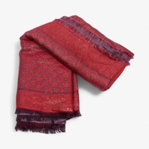 Gucci GG Scarf Purple / Red Silk | AlmaBagz
