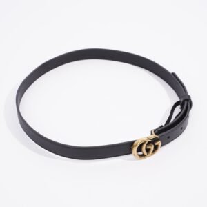 Gucci Thin GG Belt Black Leather 75cm 30" | AlmaBagz