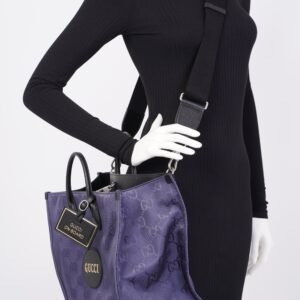 Gucci GG Off The Grid Tote Navy Nylon Large | AlmaBagz