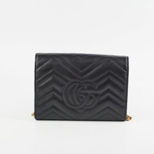 Gucci Marmont Wallet on Chain WOC Black | AlmaBagz