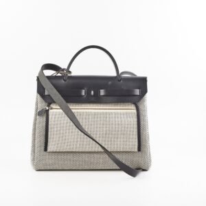 Hermes Herbag Zip 31 Retourne Black/White - Y Stamp | AlmaBagz