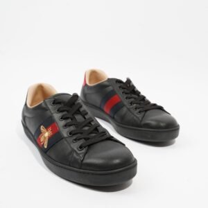 Gucci Ace Embroidered Black / Red / Navy Leather EU 42 UK 8 | AlmaBagz