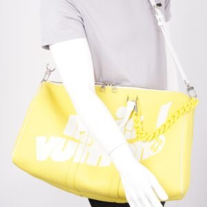 Louis Vuitton Keepall Bandouliere 50 Yellow / White Leather | AlmaBagz
