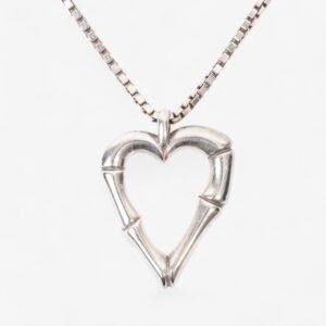 Gucci Bamboo Heart Pendant Necklace Silver Silver Sterling | AlmaBagz
