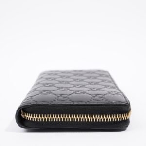Gucci GG Embossed Zip Around Wallet Black Leather | AlmaBagz