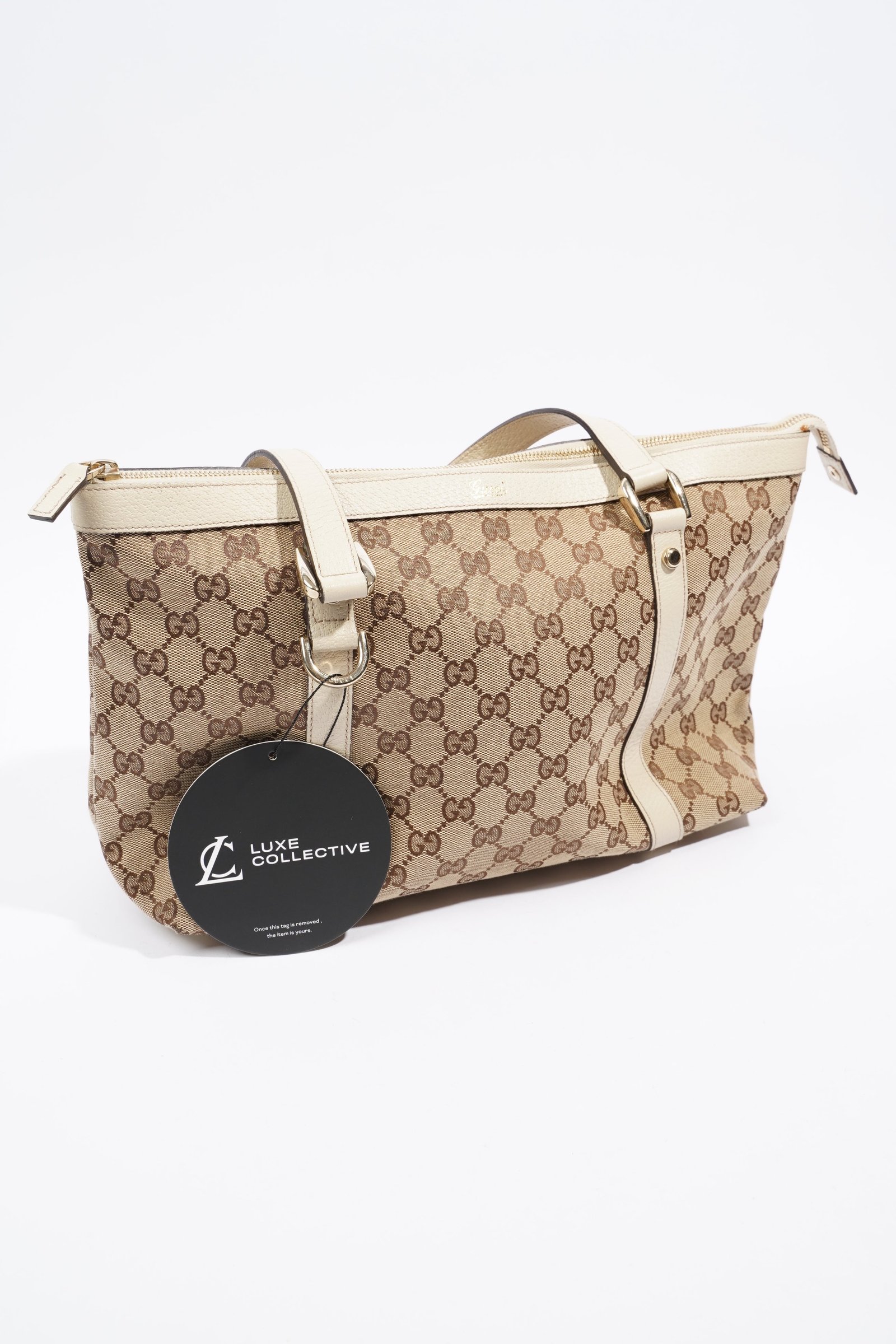 Gucci Abbey Shoulder Bag Supreme Print / White Canvas Medium | AlmaBagz - Image 9