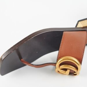 Gucci Marmont Leather Sandals Brown Size 37.5 | AlmaBagz