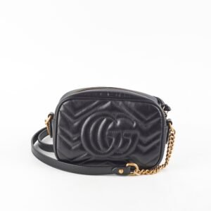 Gucci Mini Marmont Camera Bag Black | AlmaBagz