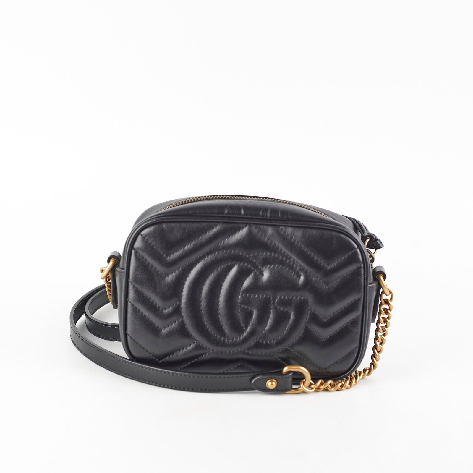 Gucci Mini Marmont Camera Bag Black | AlmaBagz