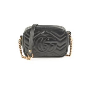 Gucci Mini Marmont Camera Bag Black | AlmaBagz