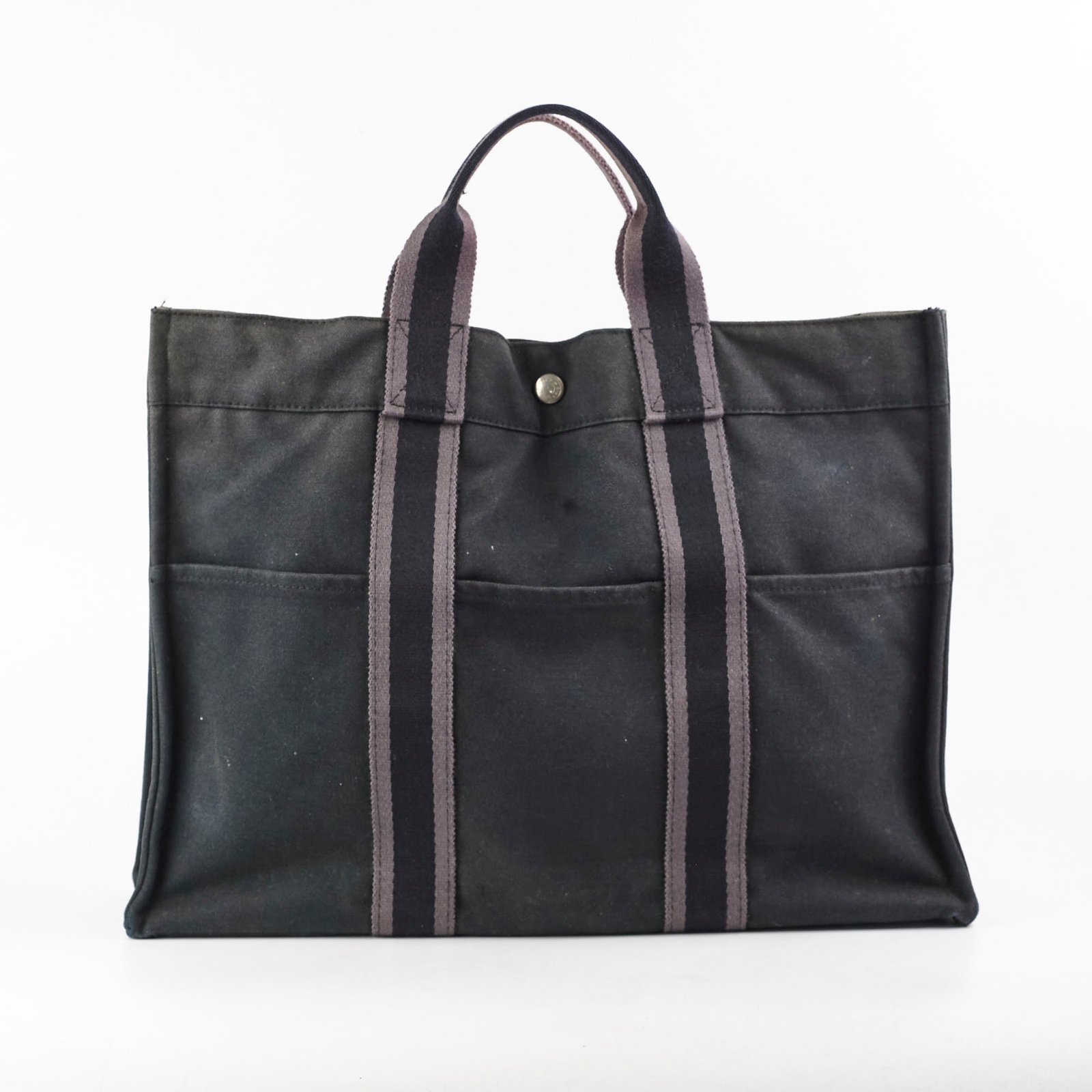 Hermes Herline Tote Canvas Black | AlmaBagz
