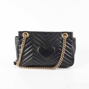 Gucci Marmont Small Black Shoulder Bag | AlmaBagz