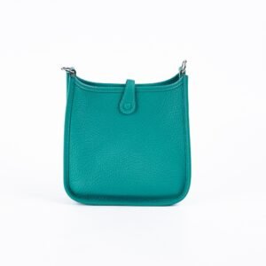 Hermes Mini Evelyne Green Clemence - D Stamp | AlmaBagz