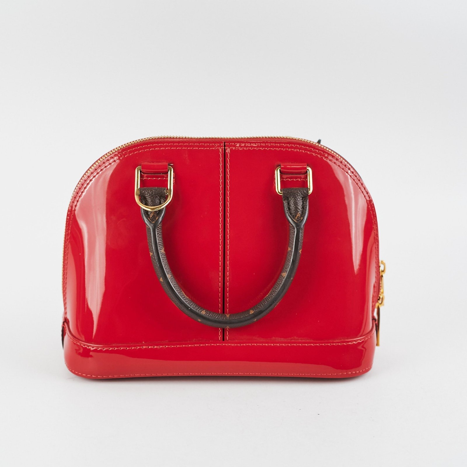Louis Vuitton Alma BB Vernis Lisse Patent Red | AlmaBagz