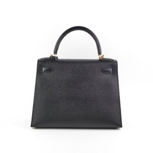 Hermes Kelly 28 Epsom Black D Stamp | AlmaBagz