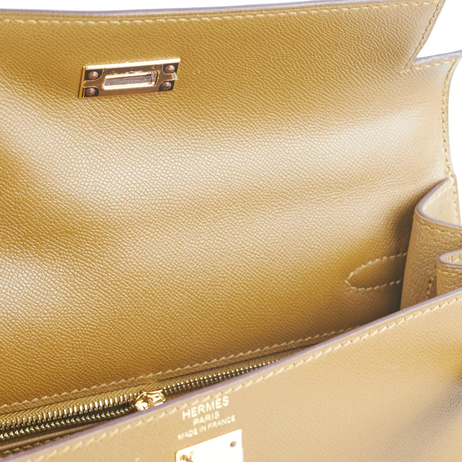 Hermes Kelly 25 Sellier Madame U8 Bronze Dore - Stamp Z | AlmaBagz - Image 5