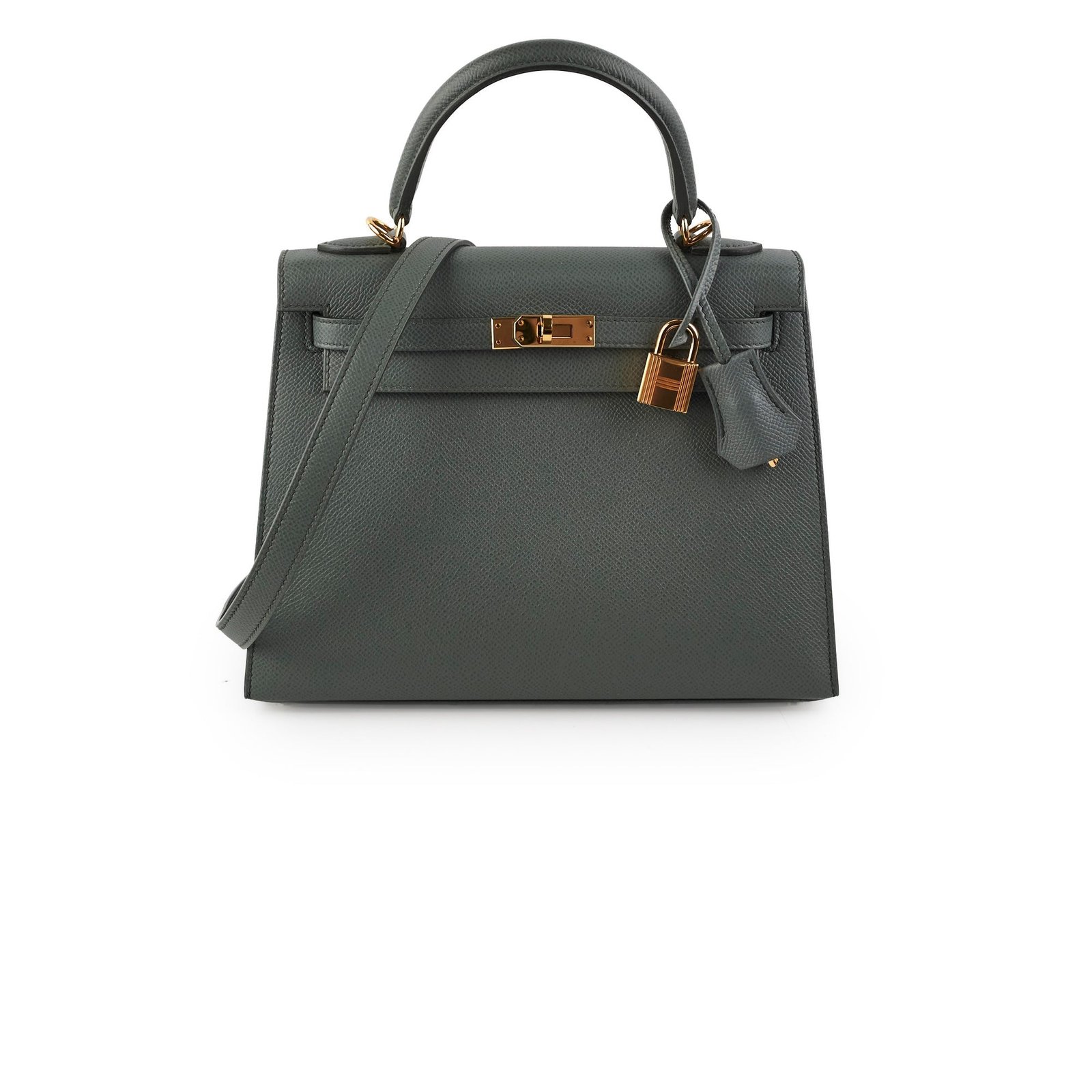 Hermes Kelly 25 Epsom Sellier Vert Armande - Z Stamp | AlmaBagz - Image 15