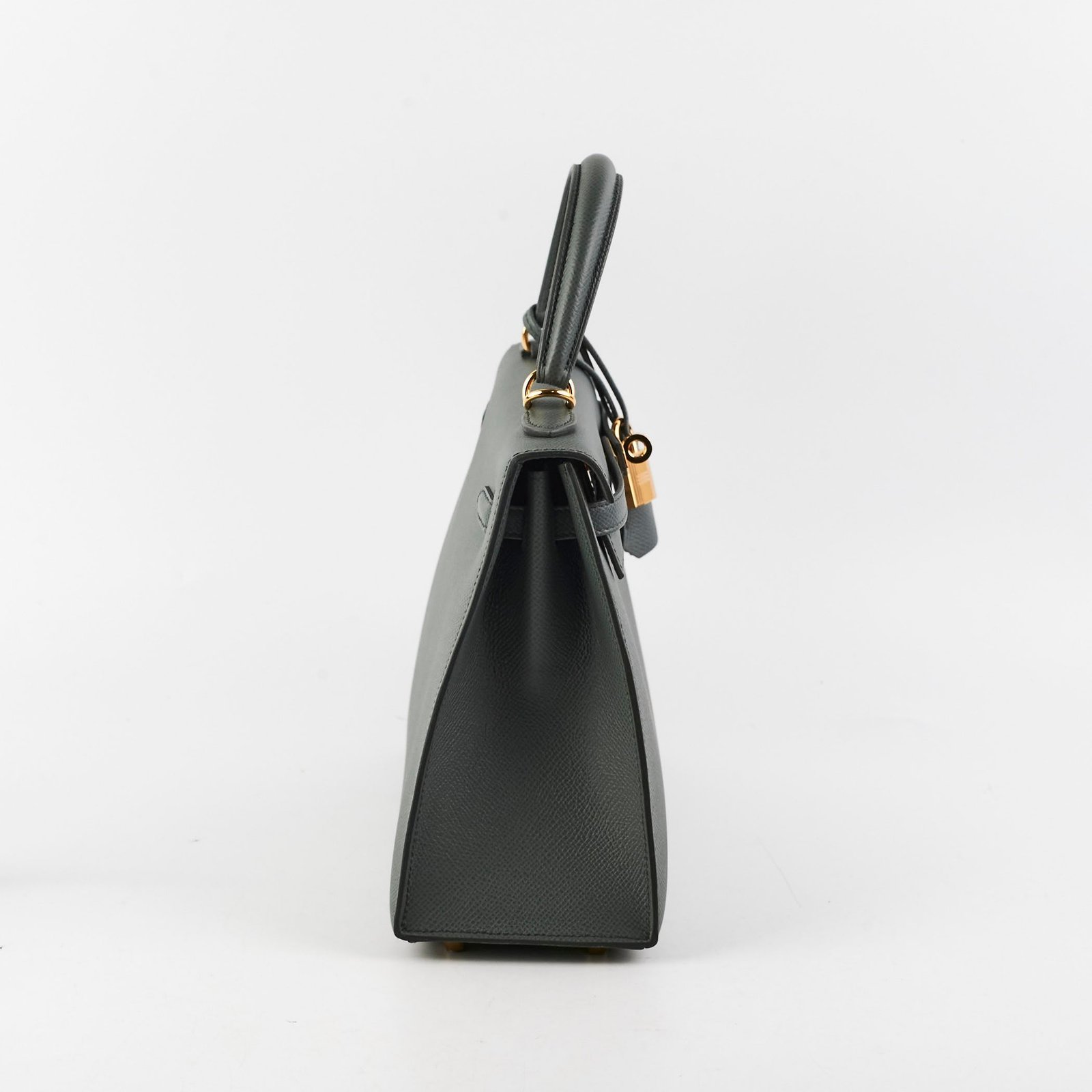 Hermes Kelly 25 Epsom Sellier Vert Armande - Z Stamp | AlmaBagz - Image 2