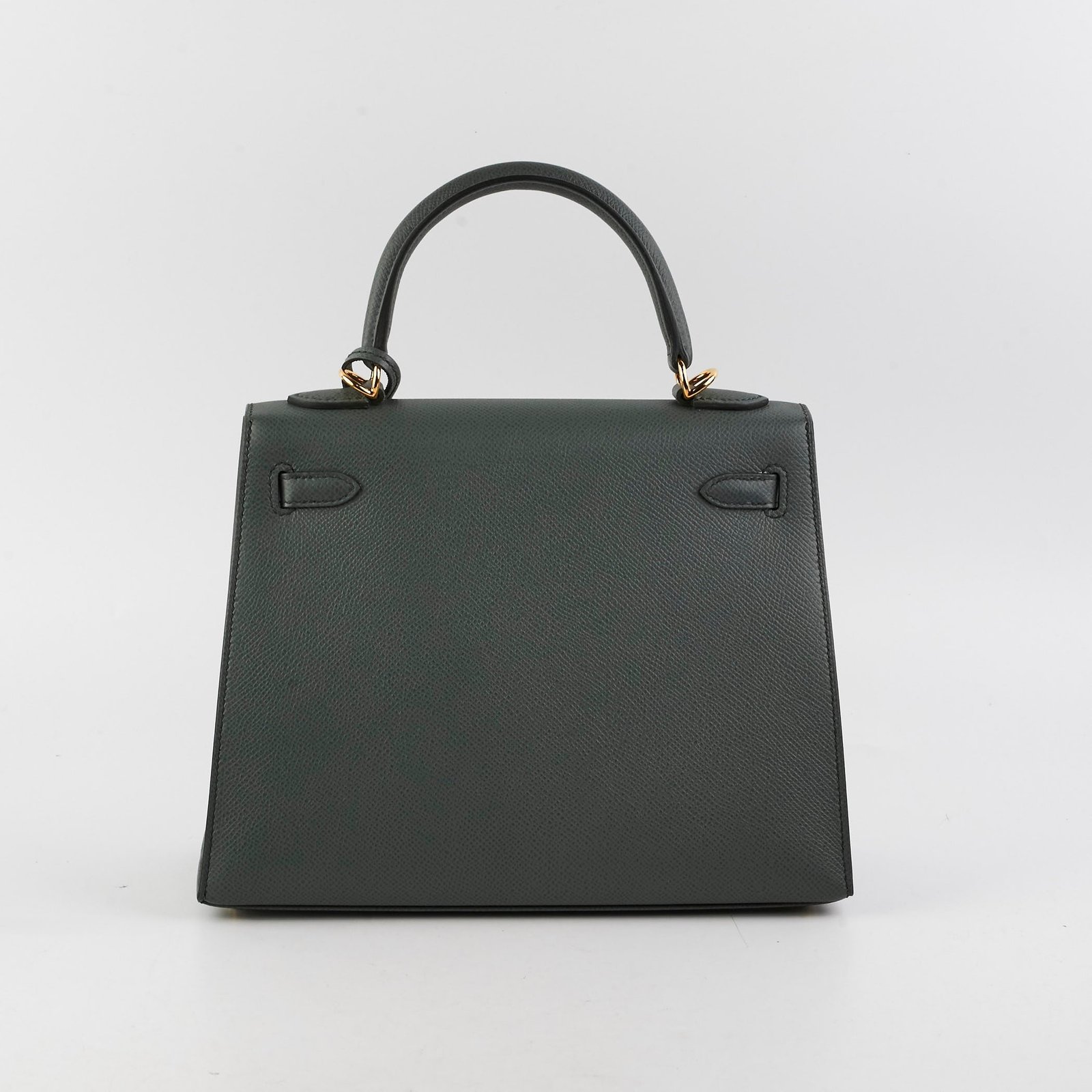Hermes Kelly 25 Epsom Sellier Vert Armande - Z Stamp | AlmaBagz