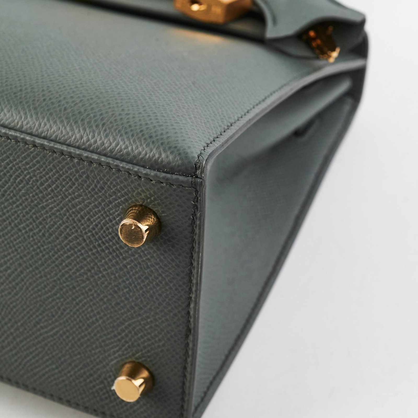 Hermes Kelly 25 Epsom Sellier Vert Armande - Z Stamp | AlmaBagz - Image 11