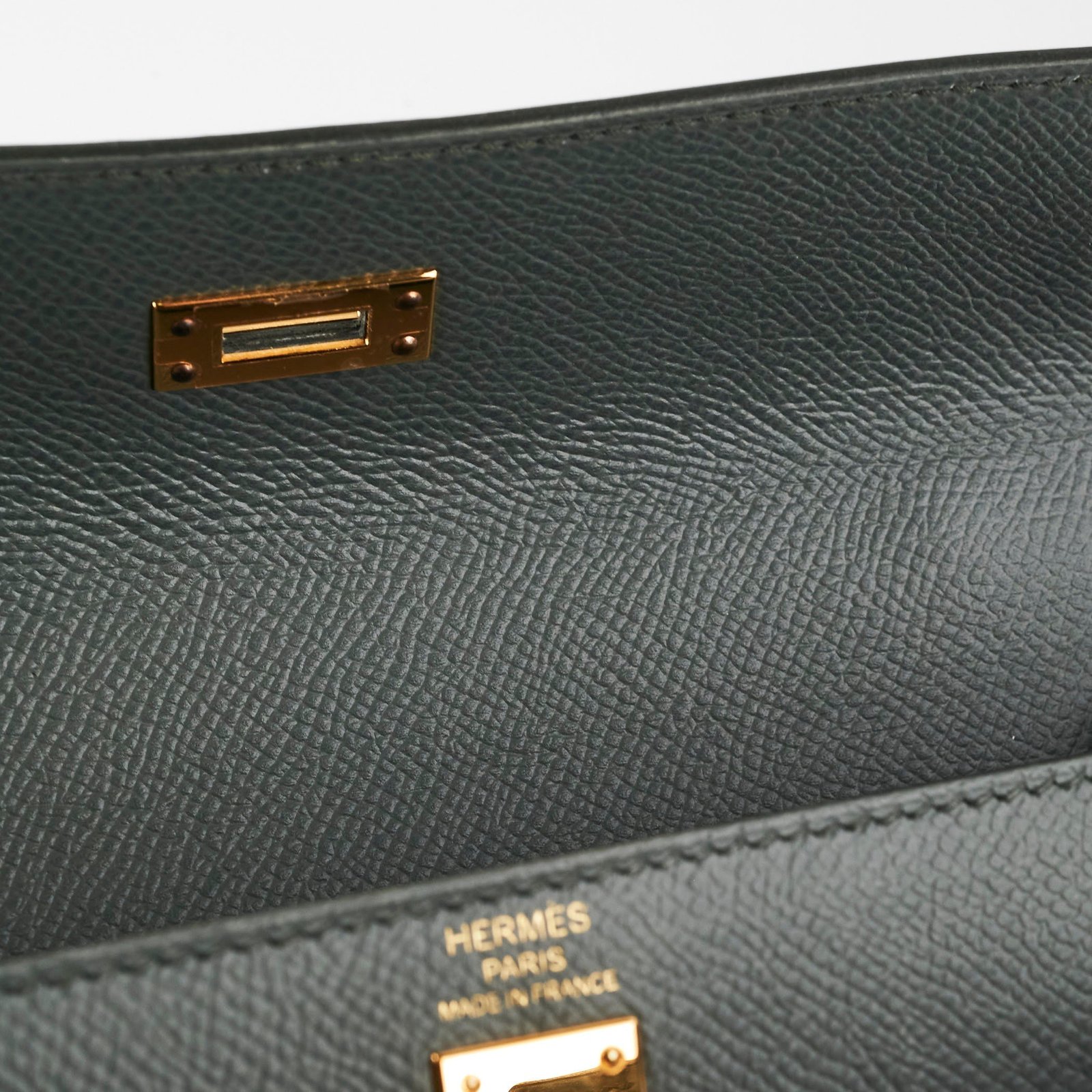Hermes Kelly 25 Epsom Sellier Vert Armande - Z Stamp | AlmaBagz - Image 5