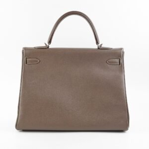Hermes Kelly 35 Etoupe - P Square Stamp | AlmaBagz