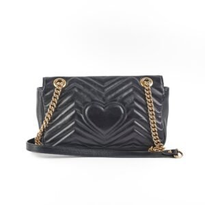 Gucci Marmont Small Black Shoulder Bag | AlmaBagz