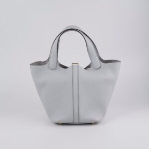 Hermes Picotin 18 Bleu Pale Clemence- Z Stamp | AlmaBagz