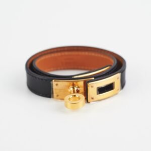 Hermes Mini Kelly Double Bracelet Black | AlmaBagz