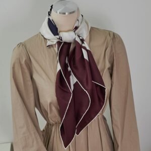 Hermes bride de gala silk scarf maroon cream | AlmaBagz