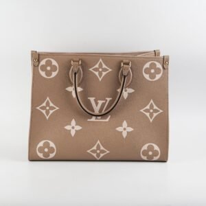 Louis Vuitton On The Go MM Empriente Beige | AlmaBagz