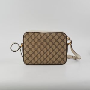 Gucci Horsebit Monogram White Crossbody | AlmaBagz