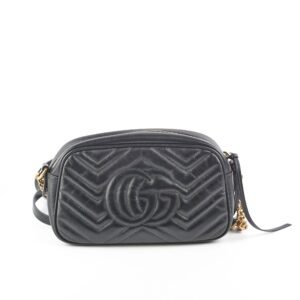 Gucci Small Marmont Camera Bag Black | AlmaBagz