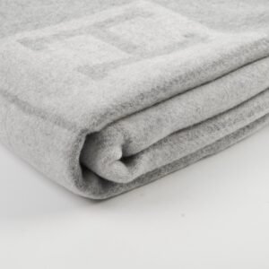 Hermes Avalon Throw Blanket Ecru and Gris Clair | AlmaBagz