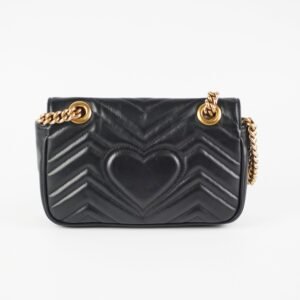 Gucci Mini Marmont Black Shoulder Bag | AlmaBagz