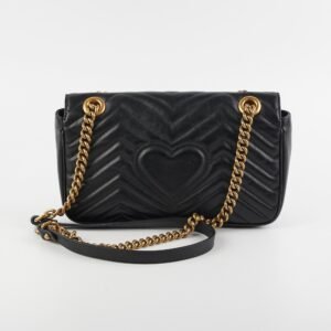 Gucci Marmont Small Black Shoulder Bag | AlmaBagz