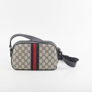 Gucci Monogram Navy Crossbody | AlmaBagz