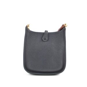 Hermes Mini Evelyn Clemence Black C Stamp | AlmaBagz