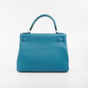 Hermes Kelly 28 Togo Izmir Blue Stamp R Square (2014) | AlmaBagz