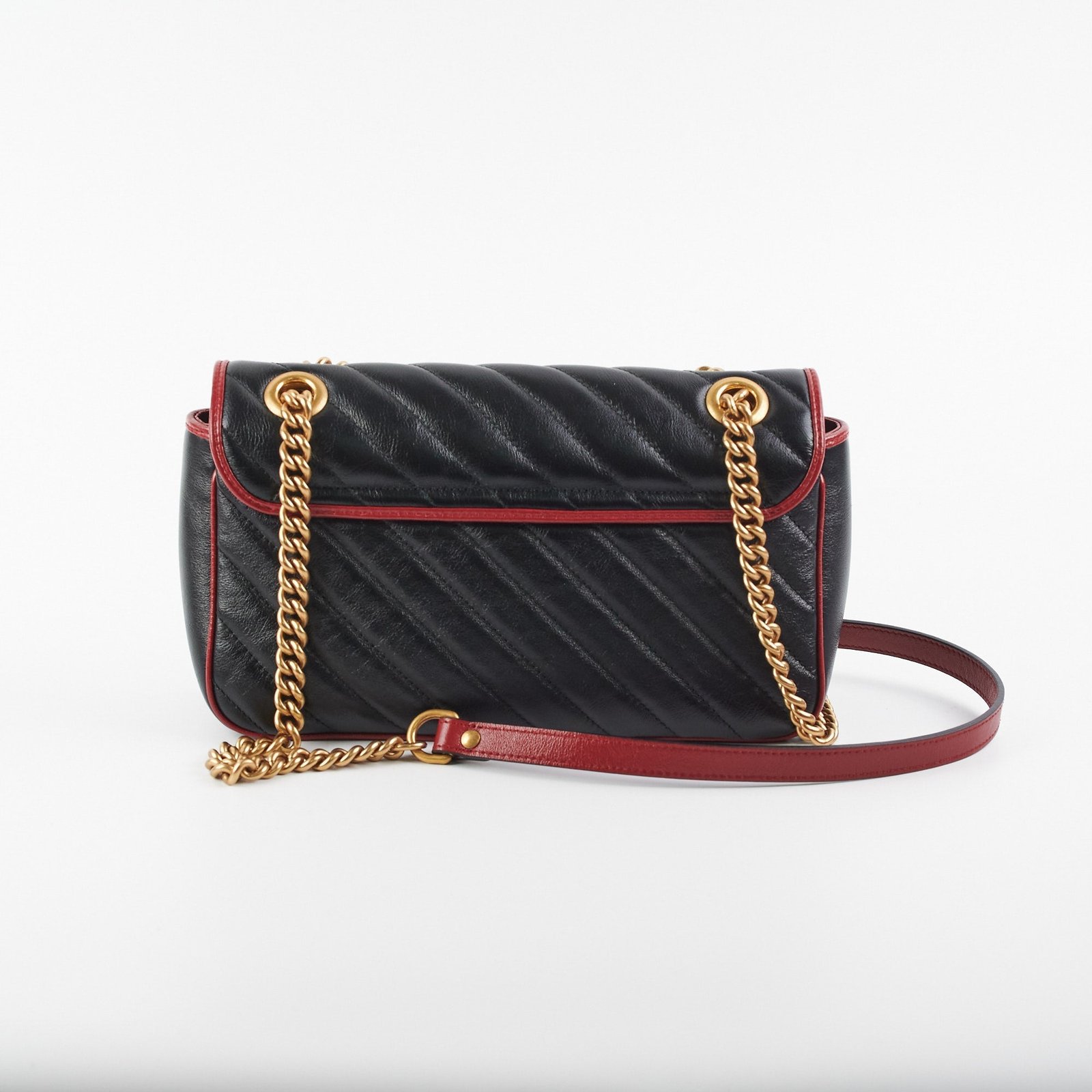 Gucci Marmont Small Black/ Red Shoulder Bag | AlmaBagz