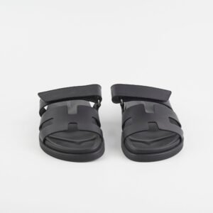 Hermes Chypre Size 36 Black Sandals | AlmaBagz